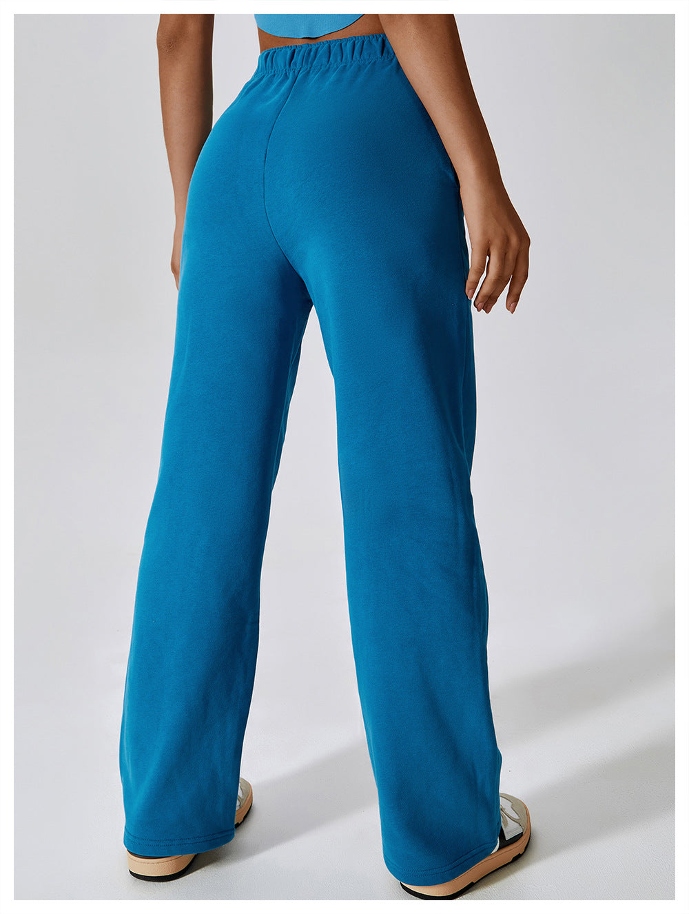 Waist Plus Velvet Warm Loose Sports Pants Straight Leg Wide Leg Pants Outdoor Leisure Sports Sweatpants Female