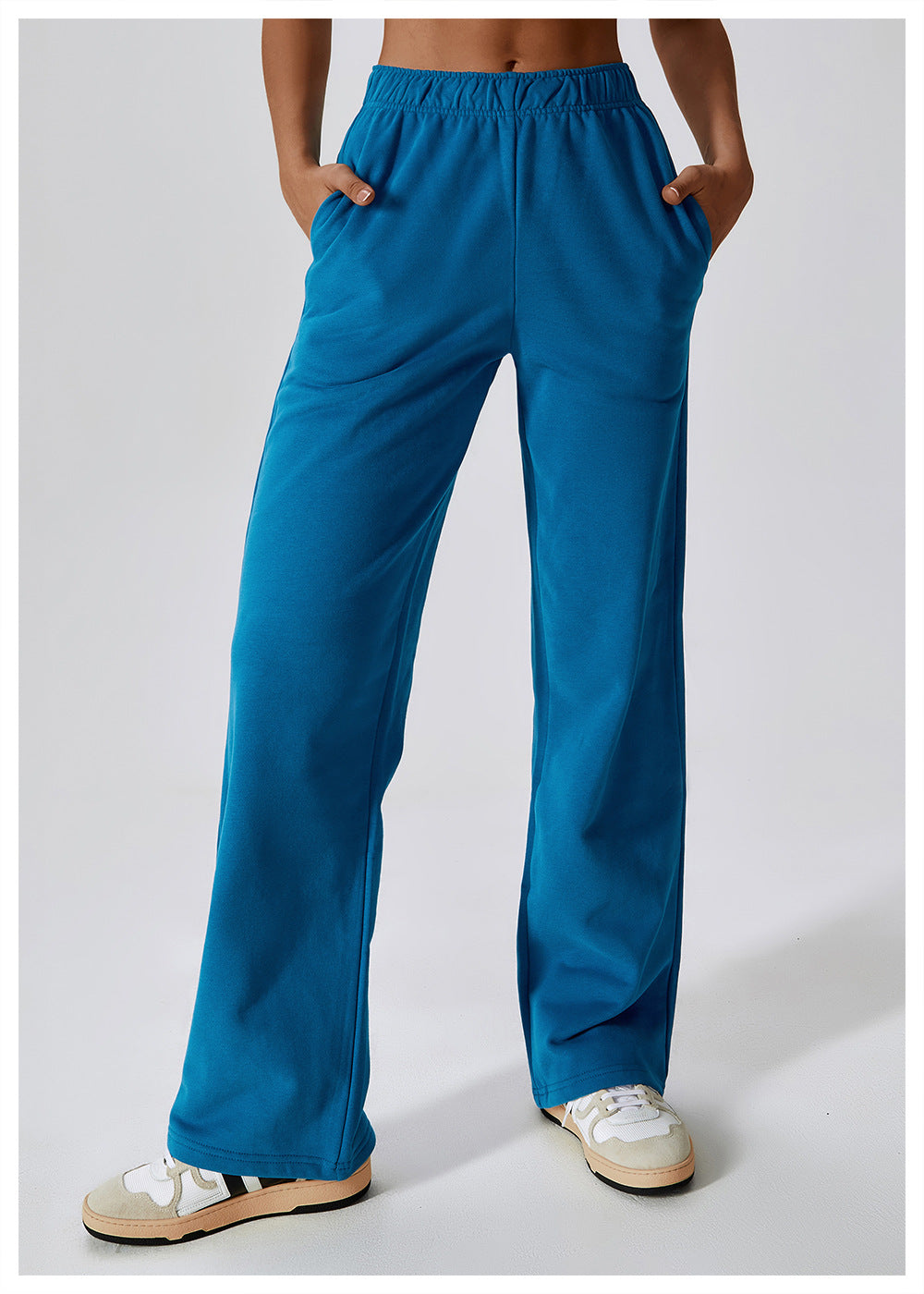 Waist Plus Velvet Warm Loose Sports Pants Straight Leg Wide Leg Pants Outdoor Leisure Sports Sweatpants Female