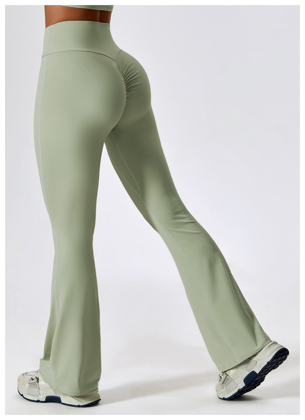 Wide Leg Tight Naked Hip Lift Yoga Flare Pants Dance High Waist Micro Casual Sports Pants