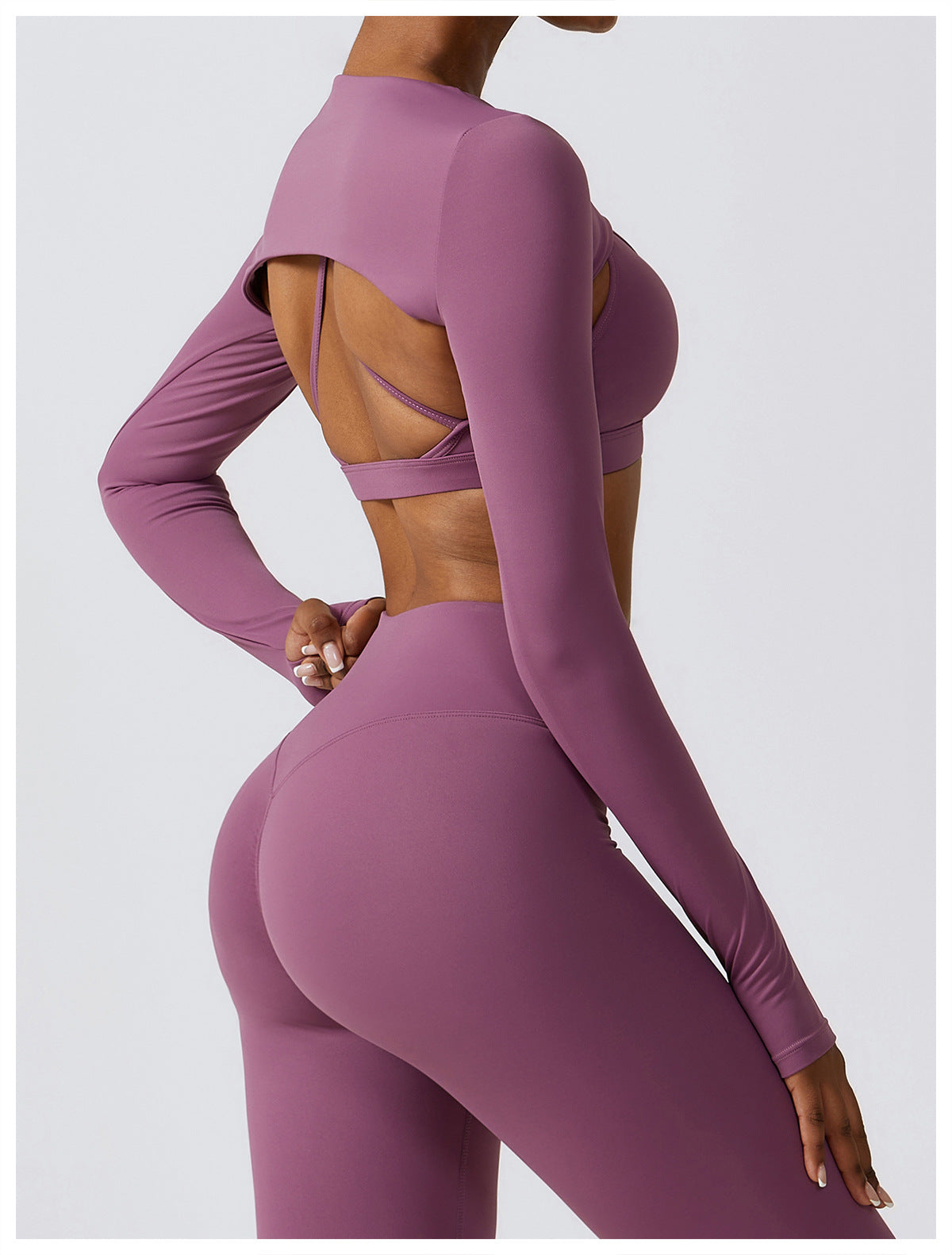Outside Sports Vest Long Sleeve Cape Yoga Clothes Nude Fitness Clothes Top Running Sports Smock