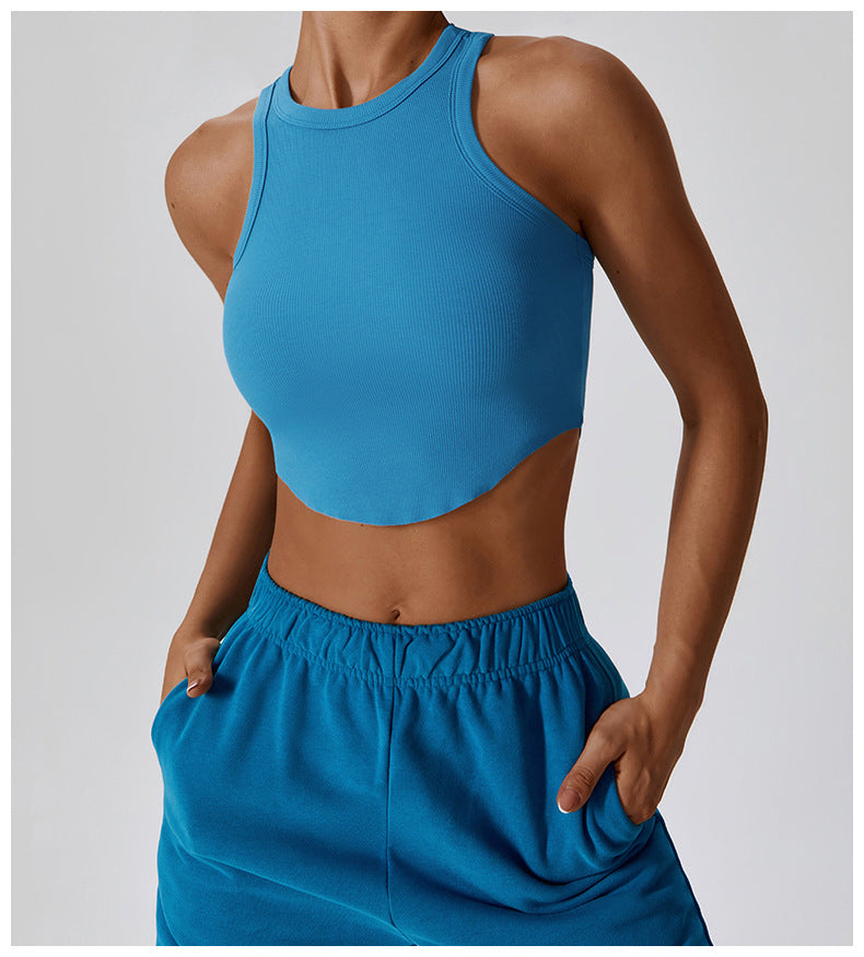 Tight Back Yoga Wear Breathable Sports Vest H T Shirt With Sleeveless Fitness Top Female