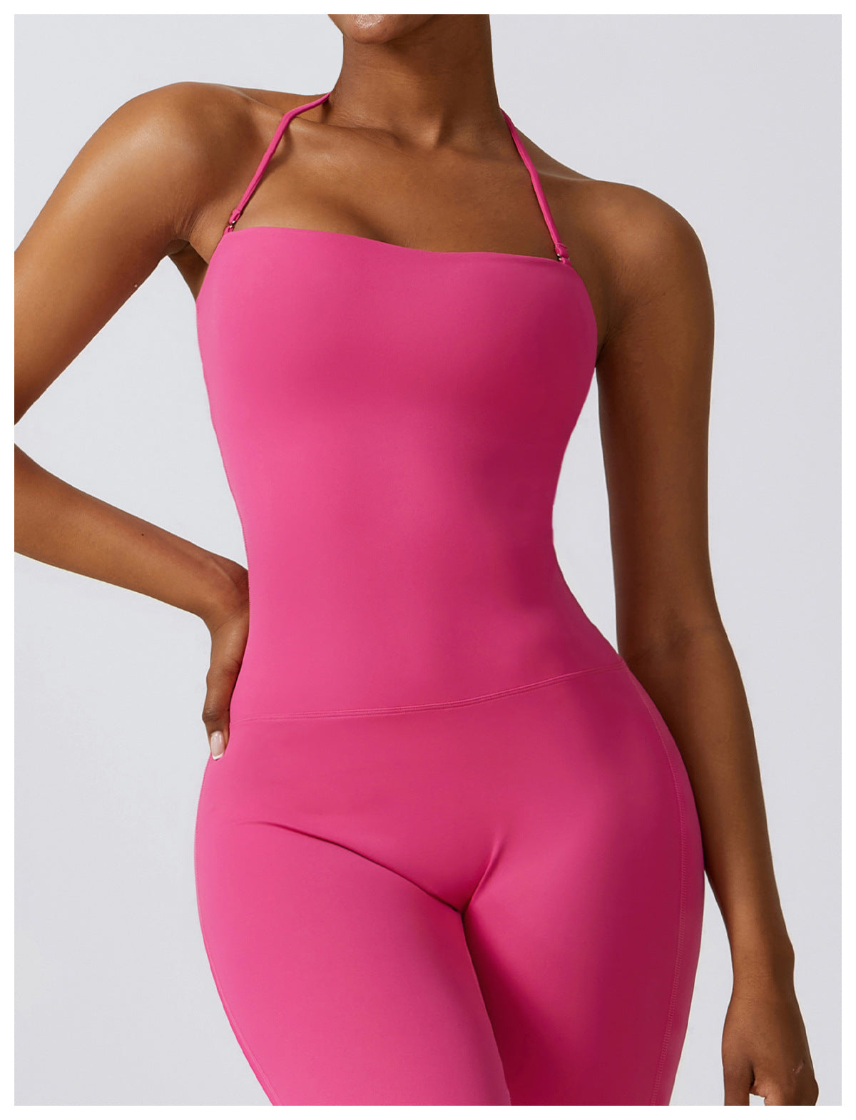 Quick Dry Body-Tight One-Piece Yoga Clothes Naked Casual Sports Fitness Clothes Dance High Waist Micro Flare Pants