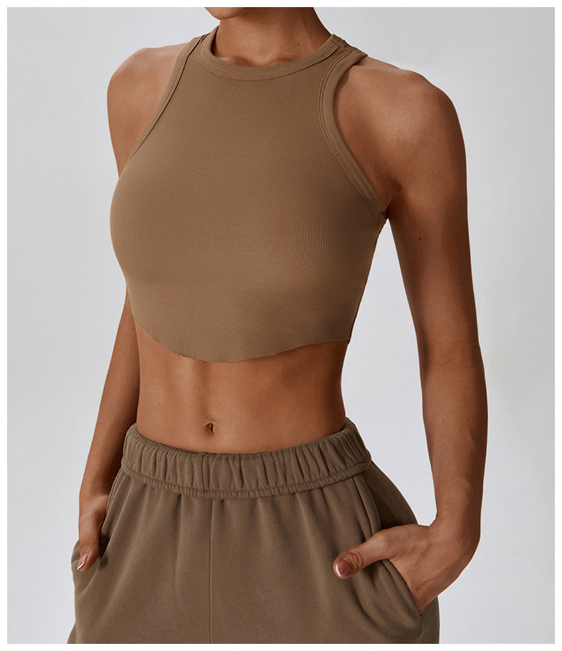 Tight Back Yoga Wear Breathable Sports Vest H T Shirt With Sleeveless Fitness Top Female