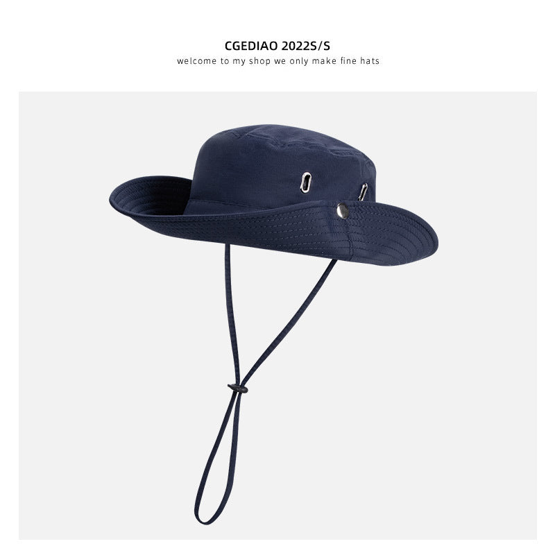 Western Cowboy Hat Female Summer Big Brimmed Day Fisherman Hat Sun Protection Outdoor Beach Tour Hiking Hat Male
