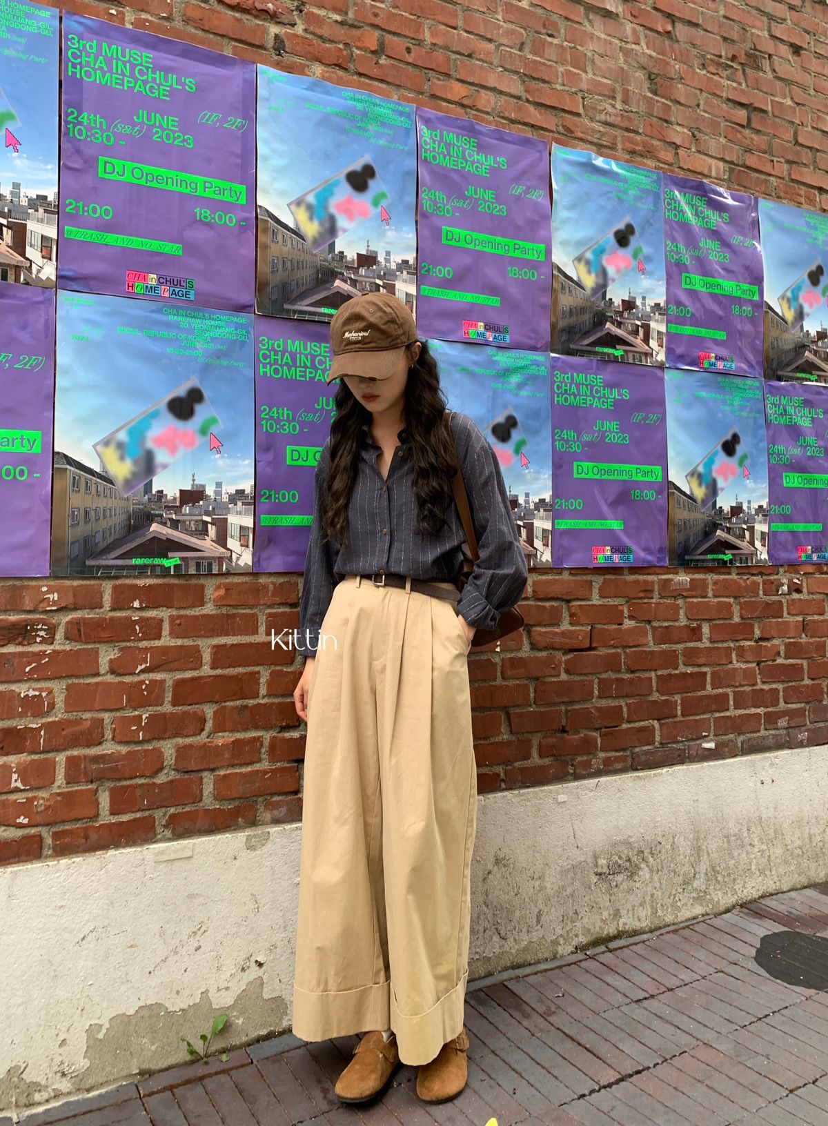 Kittin Autumn New Version Of Cotton Pants Legs Rolled Edge Wide Leg Pants Women Wash Cotton Casual Pants