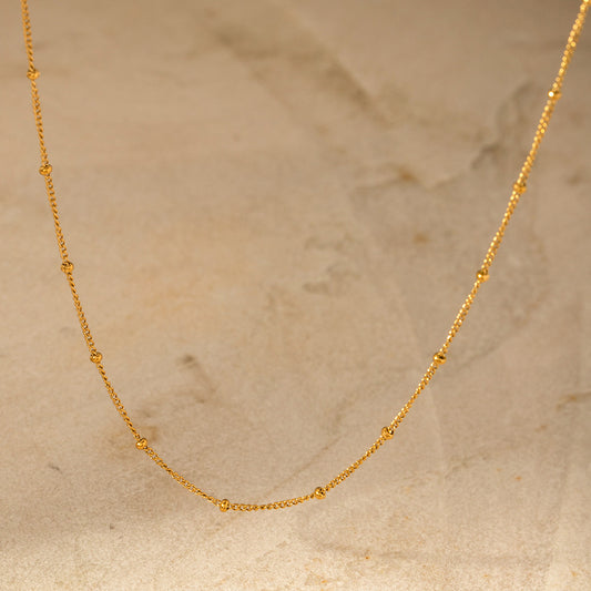 5pcs Rust-Free Stainless Steel Bead Chain Necklace Women's Minimalist Fashion Overlay Collar Necklace Jewelry