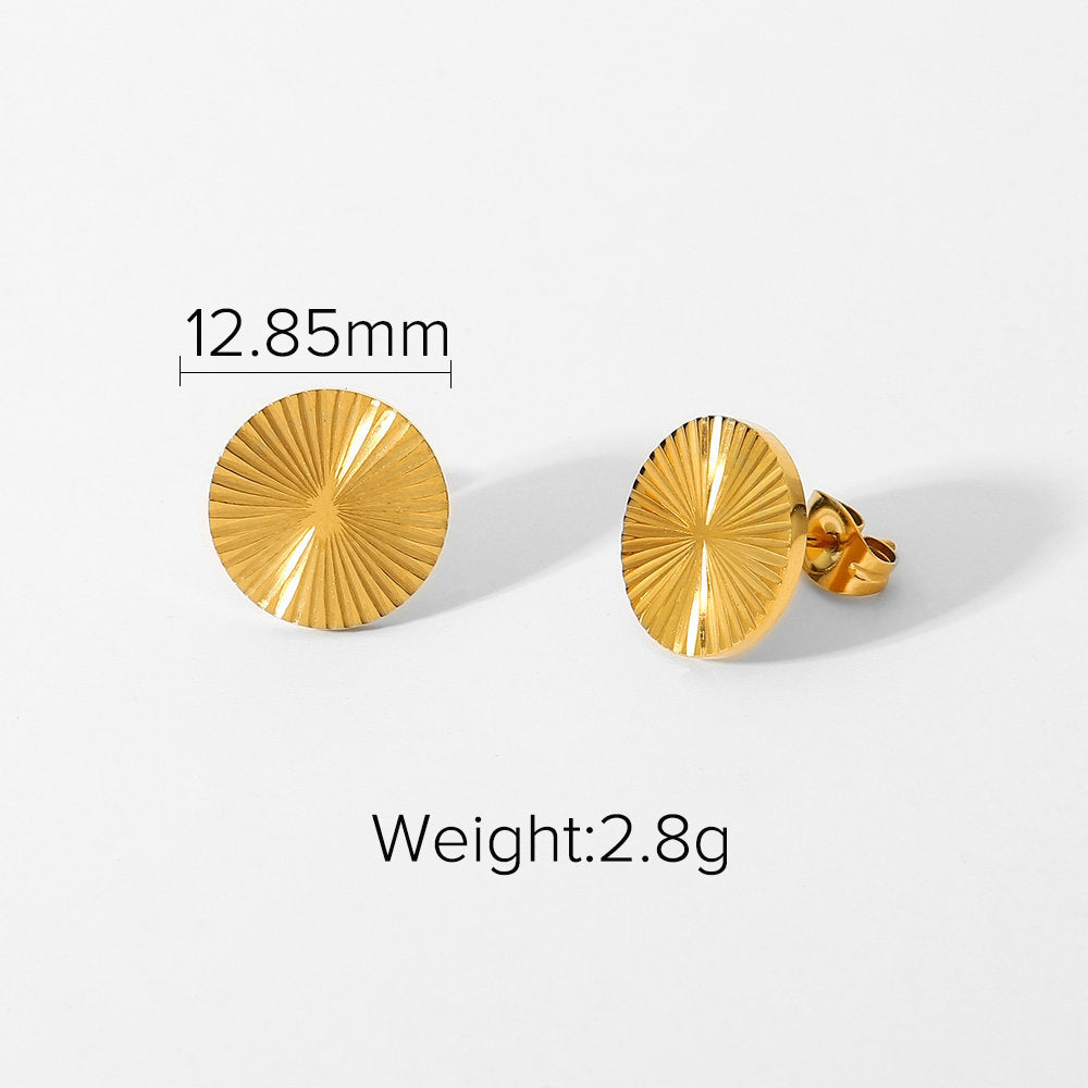 5pcs Gold Butterfly Round Heart-Shaped Earrings Drop 18K Gold Plated 316L Stainless Steel Titanium Steel Earrings Female