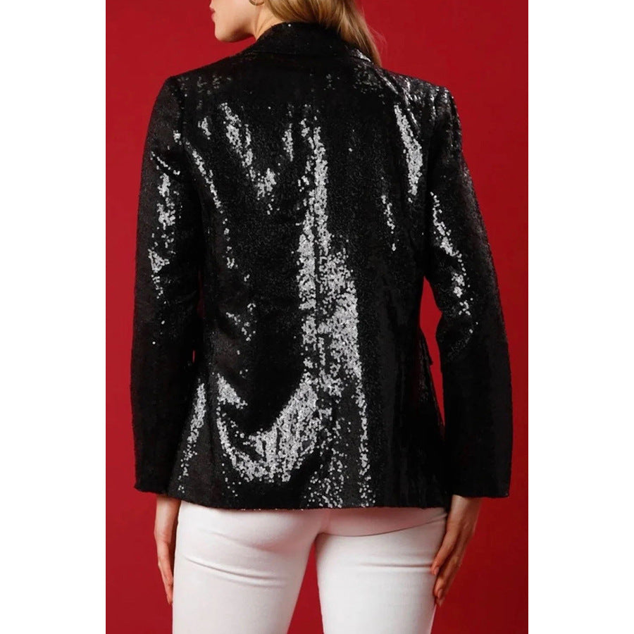 Autumn Winter Christmas New Loose Suit Sequin Party Multi-Colored Top Woman