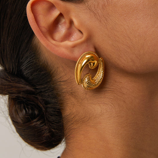 5pcs 18K Gold Stainless Steel Stainless Steel Drop Twin Earrings Earrings Stainless Steel Jewelry