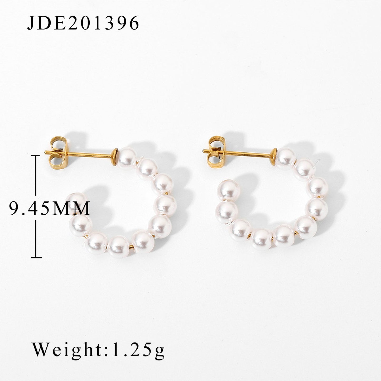 5pcs Earrings 18K Gold Plated Stainless Steel Fashion Millet Pearl Gold Earrings Fashion Women With Earrings Studs