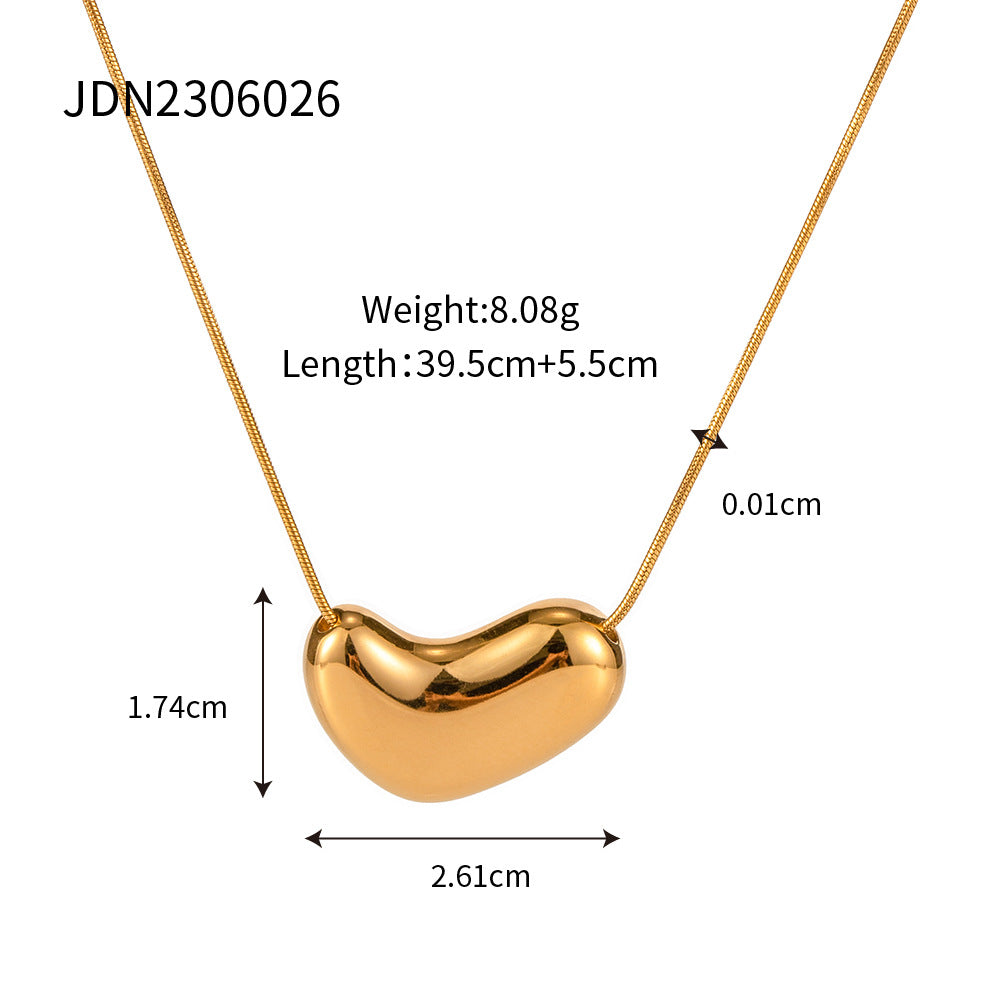 5pcs Hip Hop Cold Titanium Steel Snake Bone Chain Necklace Women's Clavicle Chain 18K Gold-Plated Stainless Steel Snake Bone Chain Pendant Necklace