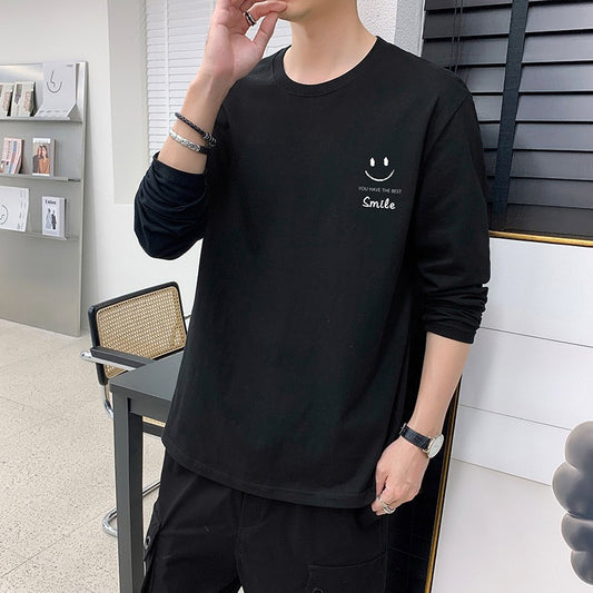 New Spring And Autumn Men's Long Sleeve T-Shirt Men's Cotton T-Shirt Men's T Loose Thin Hoodie