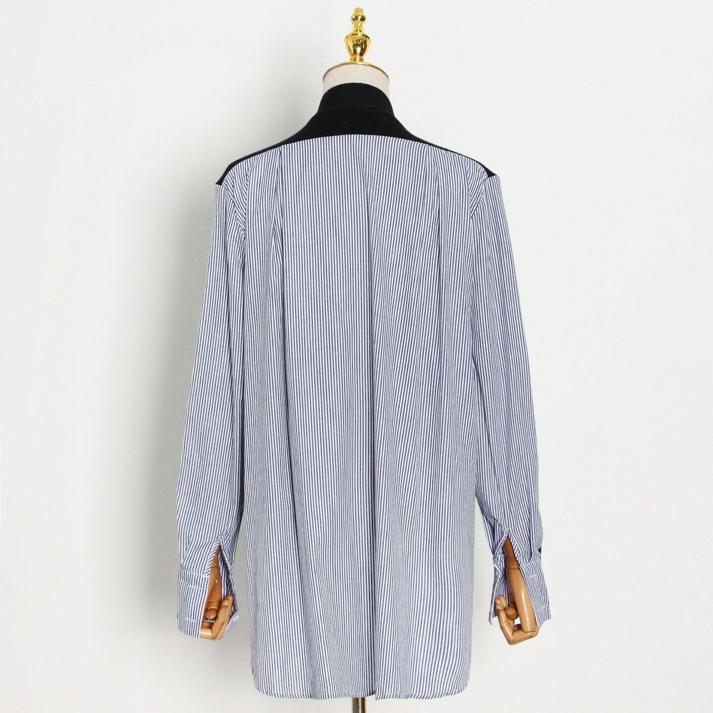 Spring Clashing Button Cardigan Design Clashing Color Splicing Stripe Shirt Knitted Splicing Coat