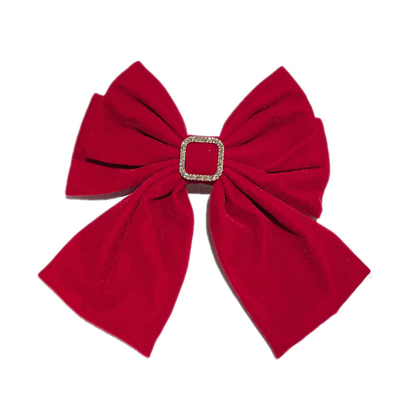 New Velvet Big Bow Hair Clip Back Head Hair Accessories Toasting Female Autumn