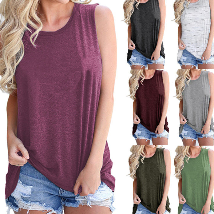 Summer Women's Fashion Loose Plus Size T-Shirt Summer Sexy Vest