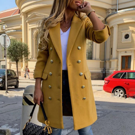 Autumn And Winter Woolen Coat Women's Tweed Coat