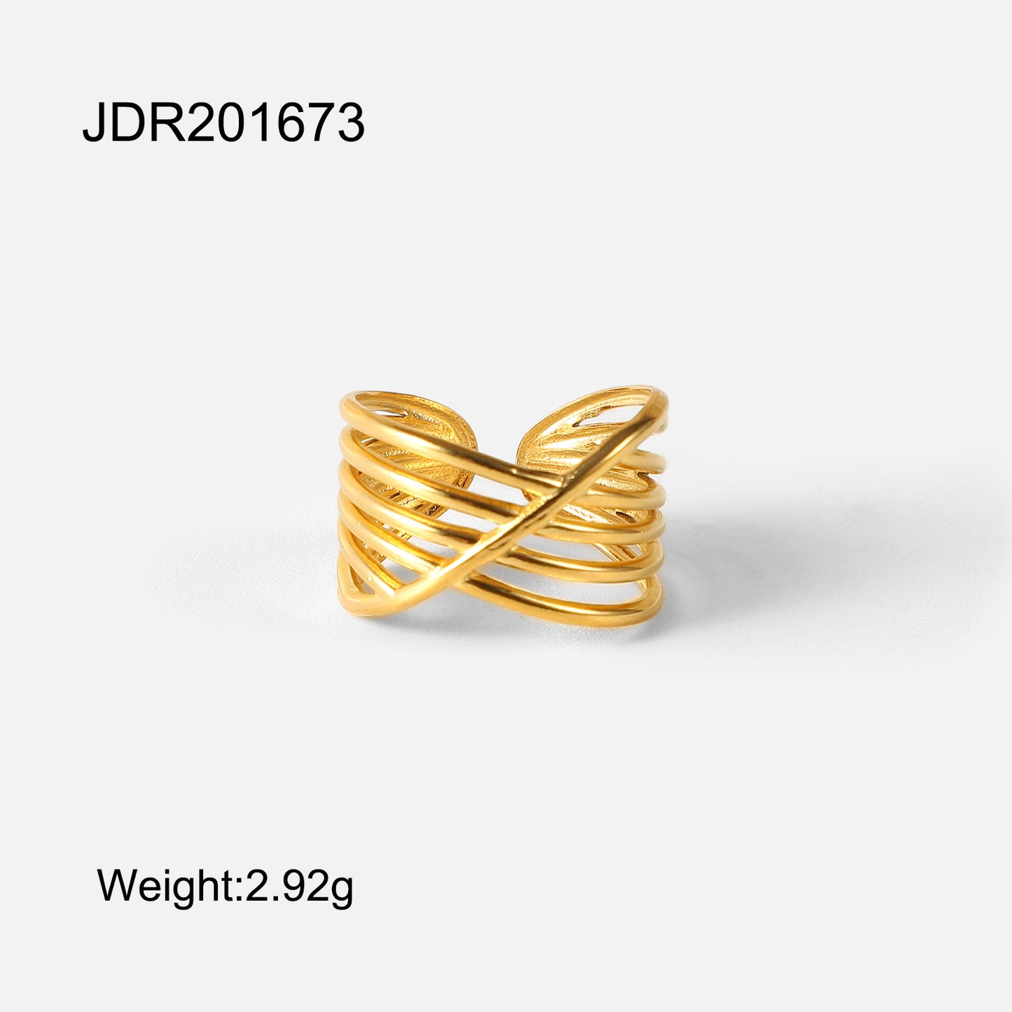 5pcs Cross Multi-Layer Line Opening Ring Titanium Steel Ring 18K Stainless Steel Ring Female