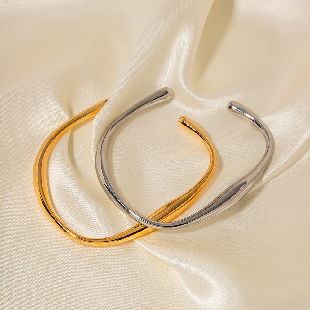 5pcs Small Fashion Women's Titanium Steel Necklace 18K Gold Stainless Steel Shaped Open Bracelet Small Red Book Bracelet Of Style
