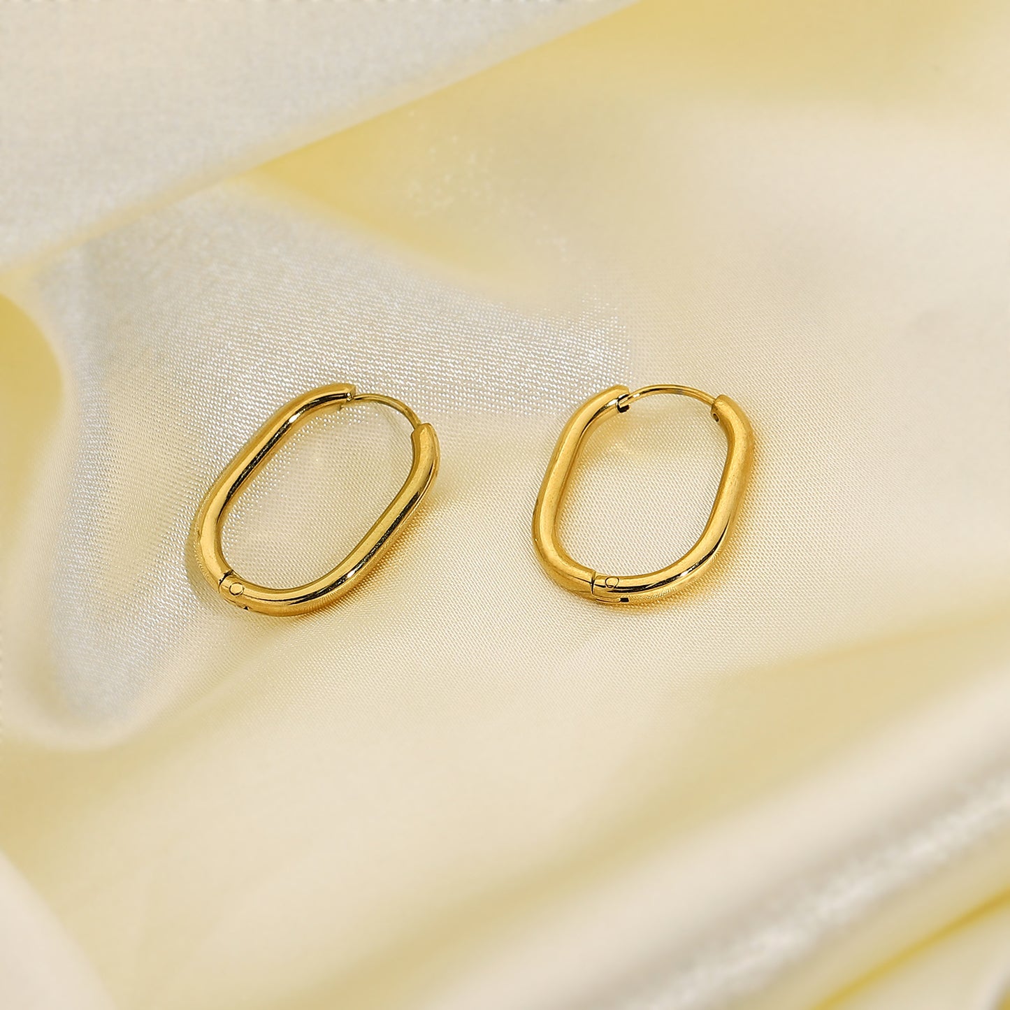 5pcs Fashion Women's Stainless Steel Ring Earrings Style Earring Buckle Geometric Oval 100 Matching Earring New