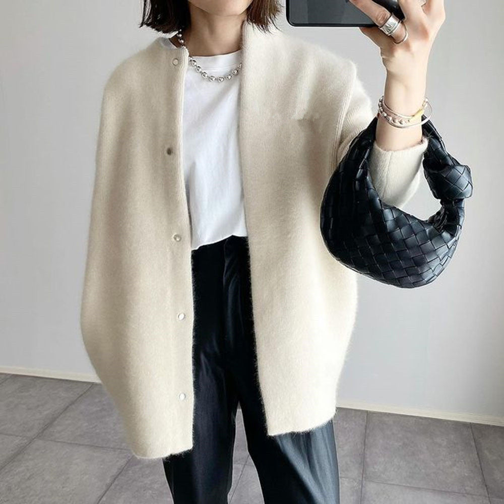 9 Colors Autumn New Super Soft Knit Coat Slim Design Sense Of The Minority Loose Woolen Coat Woman