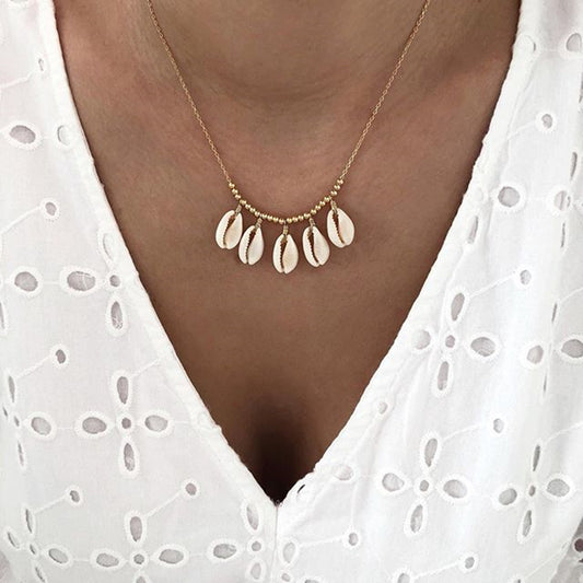 5 pcs Multicell Combination Necklace Women's Bohemian Style Sweet Clavicle Chain