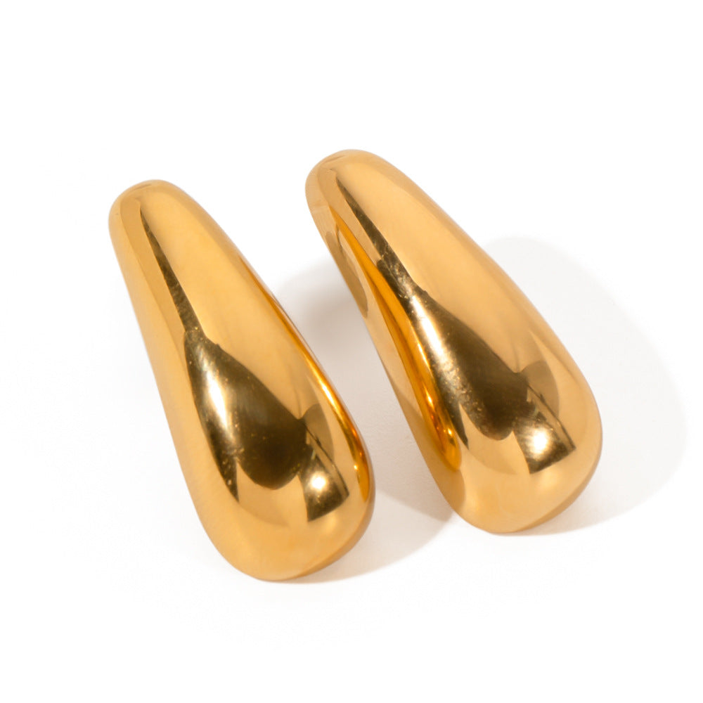 5pcs 18K Gold Regular Shape Earrings Fashion Simple Earrings Streamer New Stud Earrings Jewelry