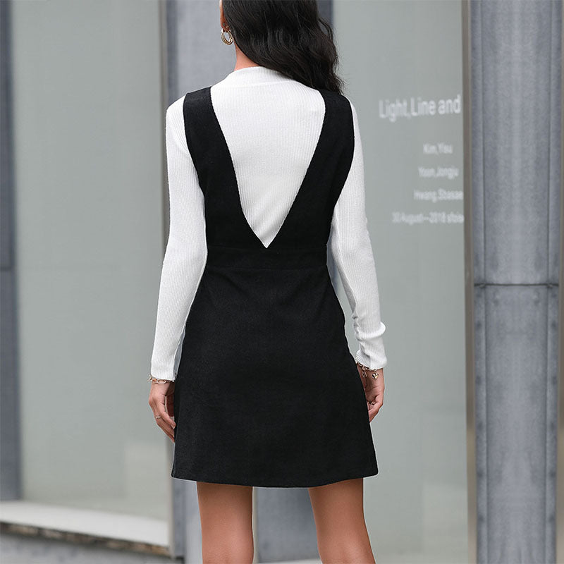 New Women's Dress Design Sense Slim Black Strap Skirt
