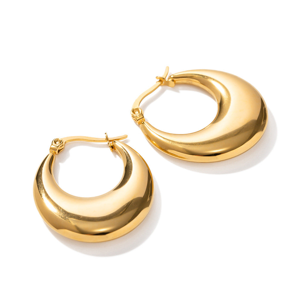 5pcs Earrings Electroplated 18K Gold Stainless Steel Earrings Design Sense Earrings Jewelry