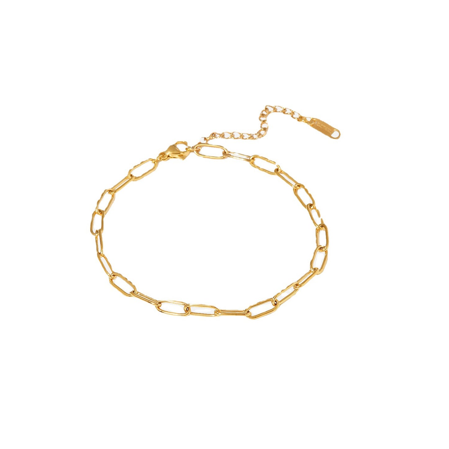 5pcs New Titanium Steel Anklet 18K Gold Paper Clip Chain Anklet Women's Fashion Clothing All Wear Anklet Ornaments