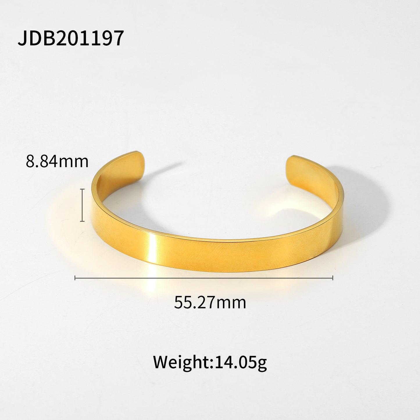 5pcs New 18K Gold Stainless Steel Smooth Wide Plate Bracelet Fashion Simple Style Women's Bracelet Titanium Steel Hand Jewelry