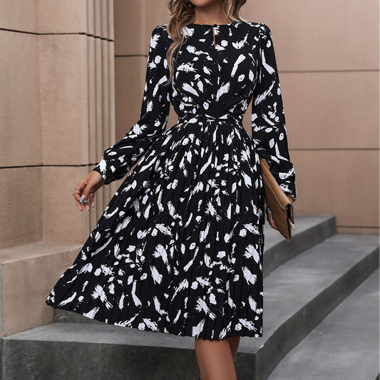 New Fashion Women's Dress Printed Autumn Dress