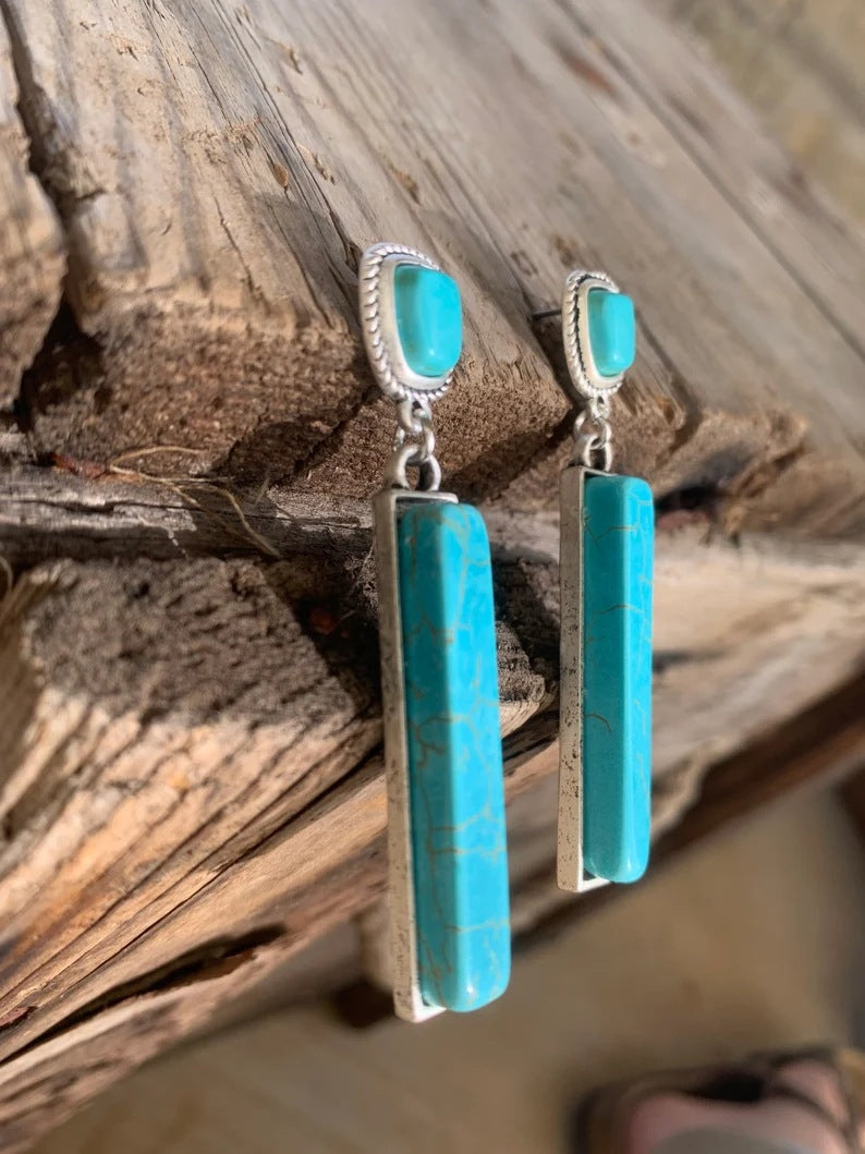 Personality Absorption Clear Rectangular Earring Pendant In Early Spring New