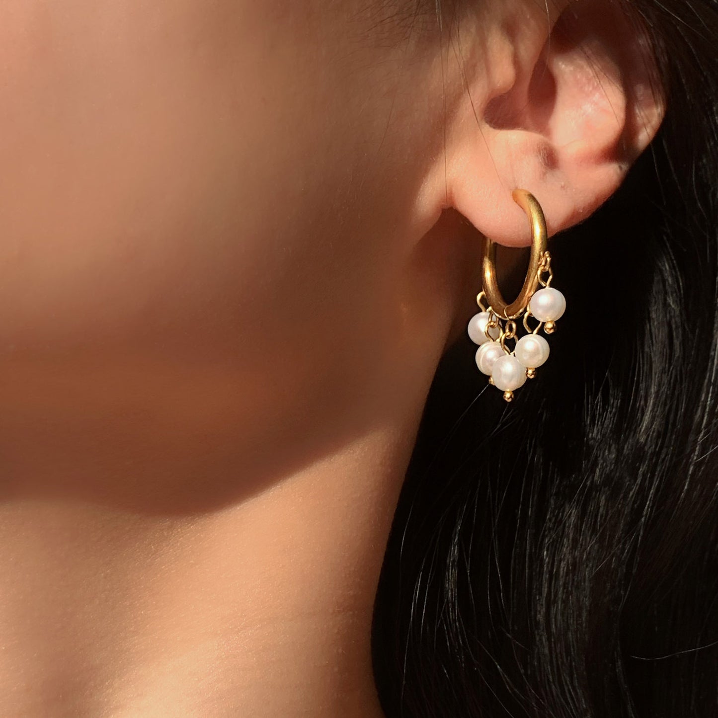 5pcs Style New Small Pearl Pendant Earrings Fashionable Simple Temperament Earrings