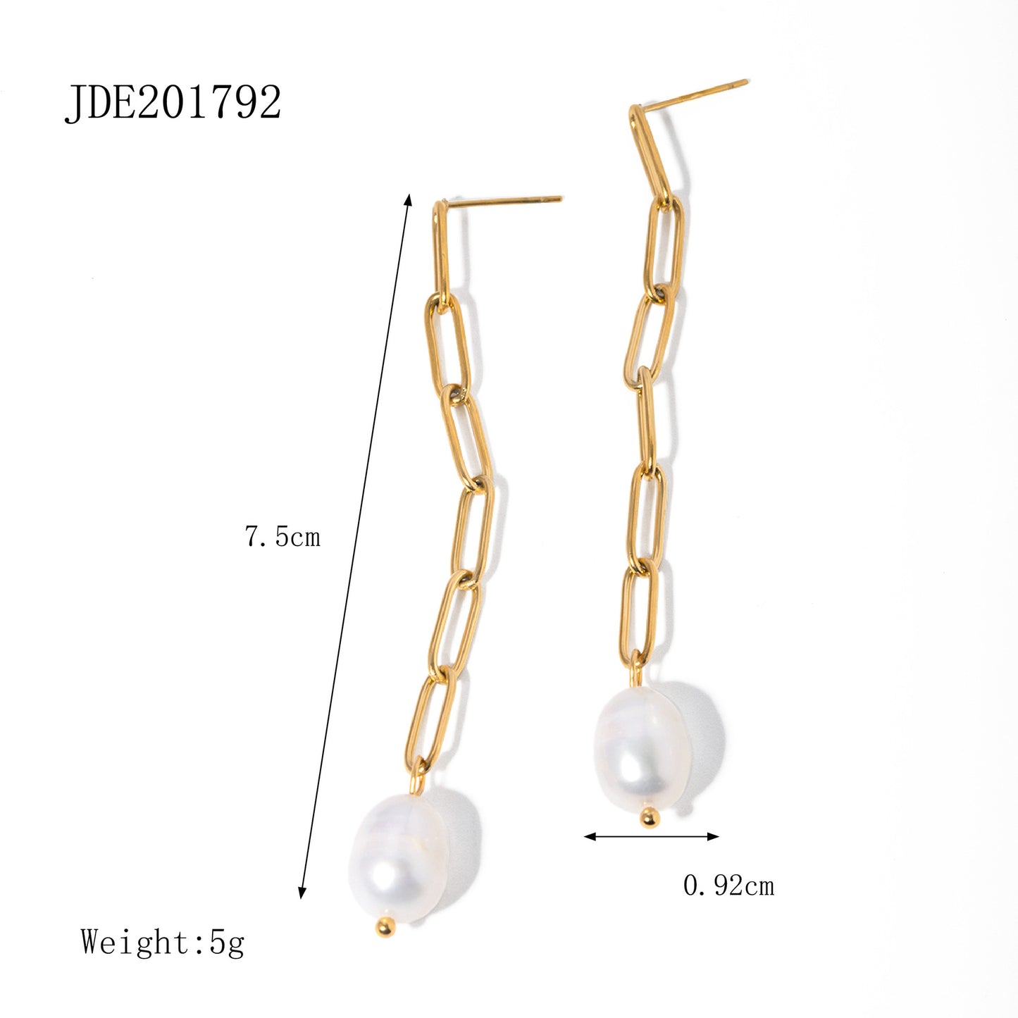 5pcs Selling Long Chain Pendant Imitation Pearl Earrings With Pendant Women's Jewelry