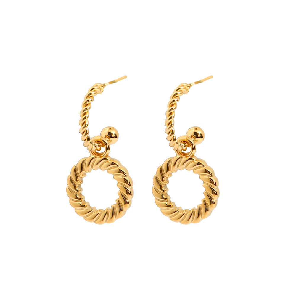 5pcs Retro Style Twist Earrings For Women Autumn And Winter New Niche Design With A Sense Of Advanced Earring Personality Earrings