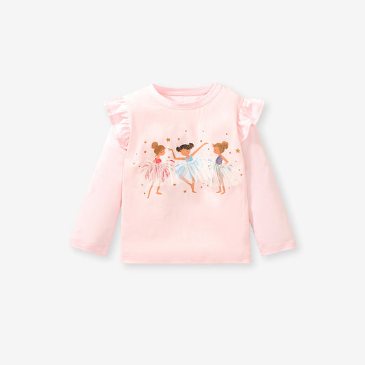Long-Sleeved Girls' T-Shirt Cute Girls' Top Pure Cotton Children's Autumn Children's T-Shirt