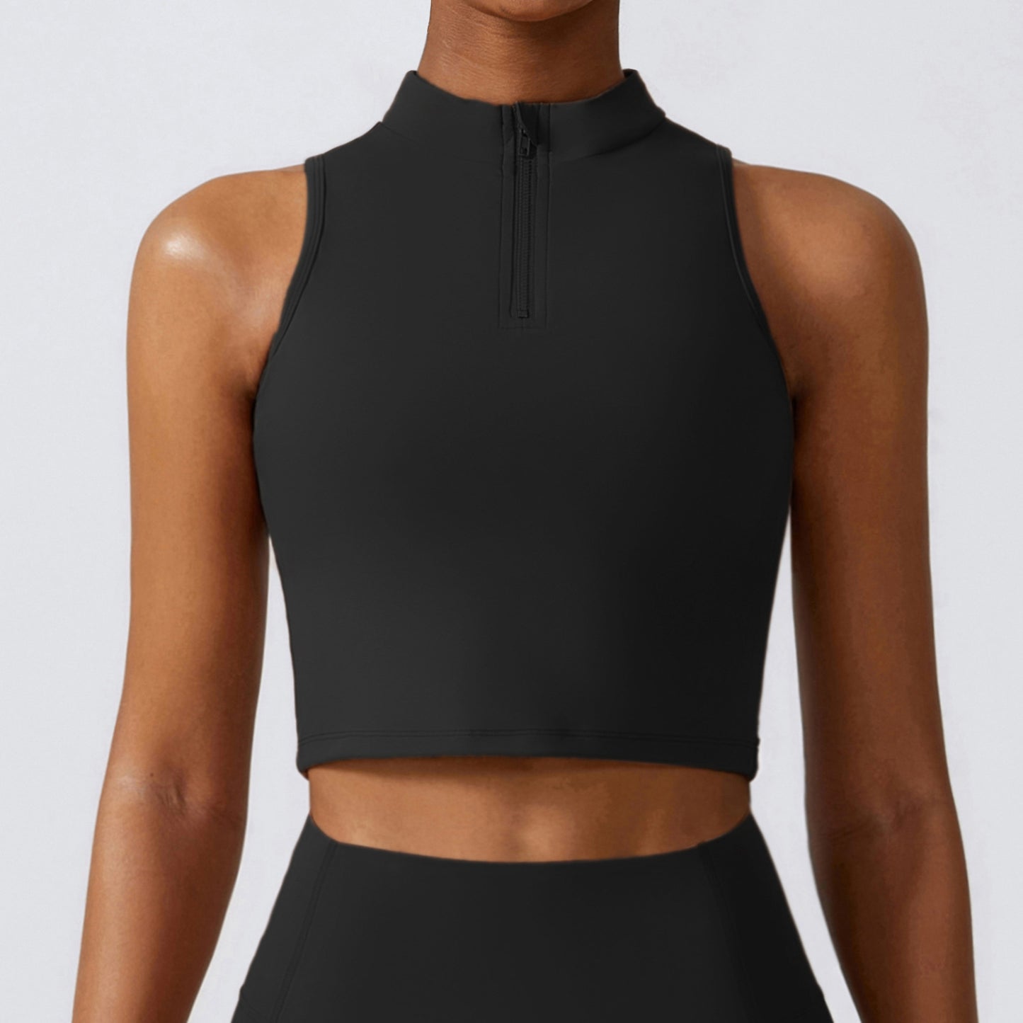 Zipper High Strength Sports Vest Shock-Proof Gathering Running Fitness Clothing Naked Feeling Tight Yoga Bra