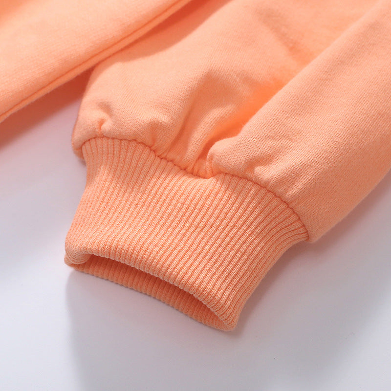 Autumn And Winter Cashmere Girls Hoodie Set Cute Long-Sleeved Children's Set Children's Set