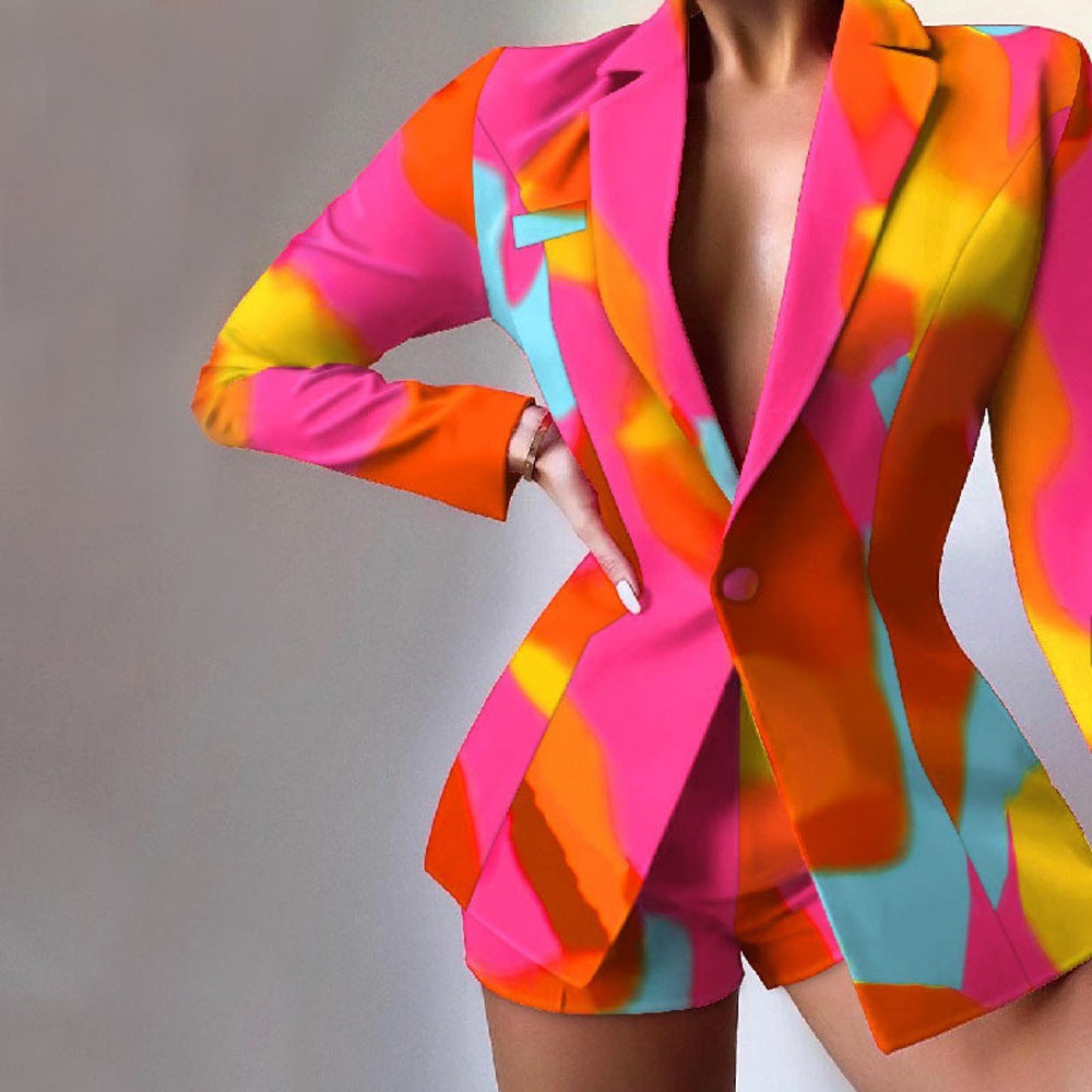 Women's New Fashion Temperament Slim Autumn Fashion Suit Two Suits Women