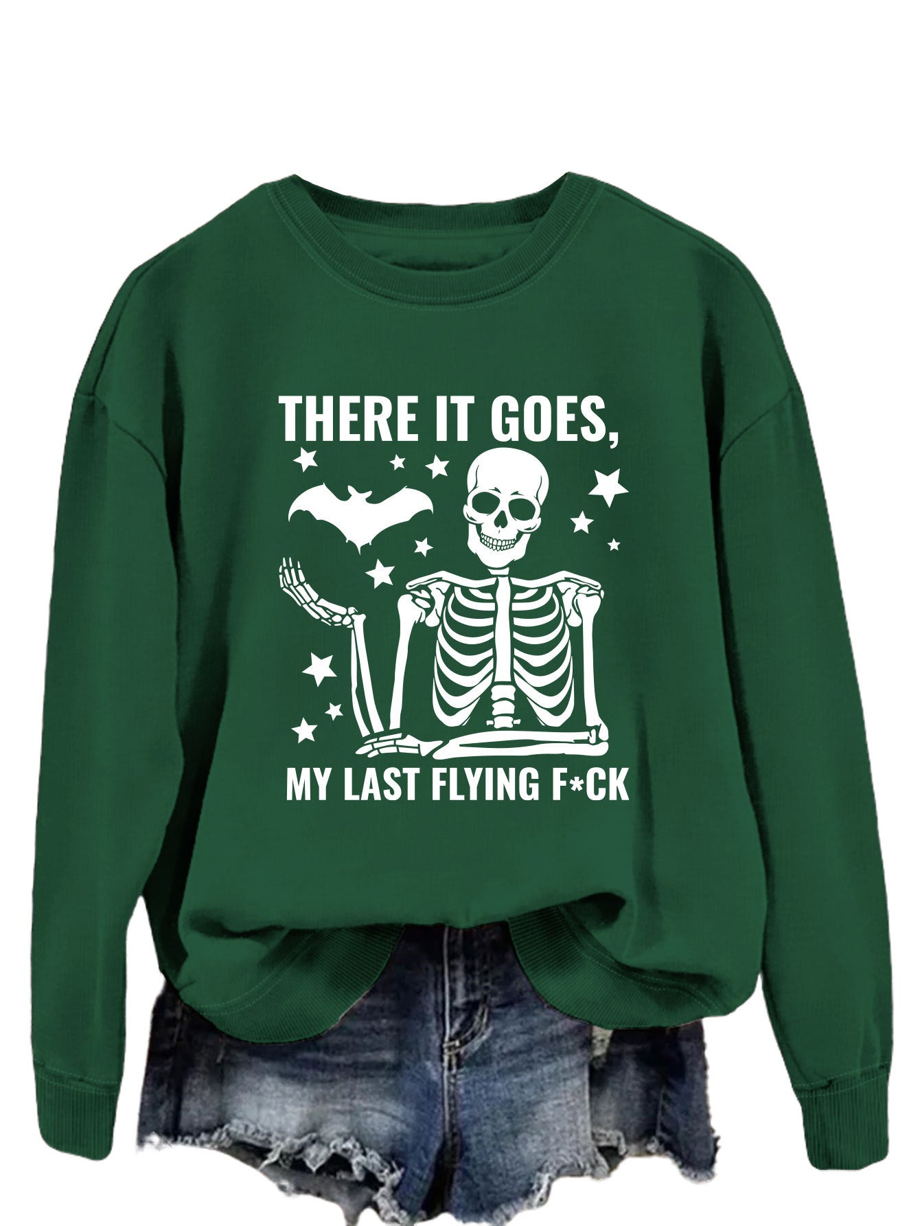 Print There It Goes Comfortable All-In-One Pullover Hoodie Autumn Fashion Long-Sleeved Shirt