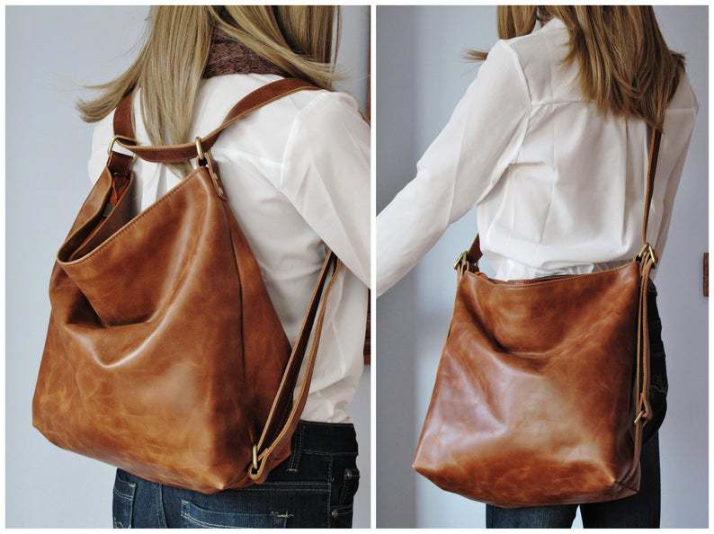 Bag Women New Retro Bag Oil Wax Leather Shoulder Bag Large Capacity Soft Leather Soft Wind Crossbody Bag