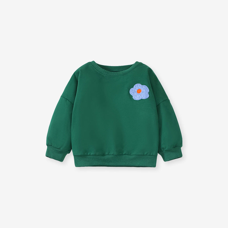 Autumn And Winter Girls' Suit Plus Fleece Long-Sleeved Children's Hoodie Suit Casual Girls' Suit