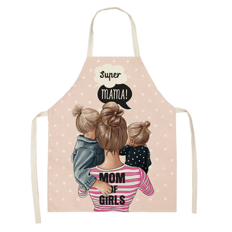 New Apron Mother's Day Parent-Child Apron Home Anti-Fouling Cotton Linen Sleeveless Overalls Customized By Enterprises