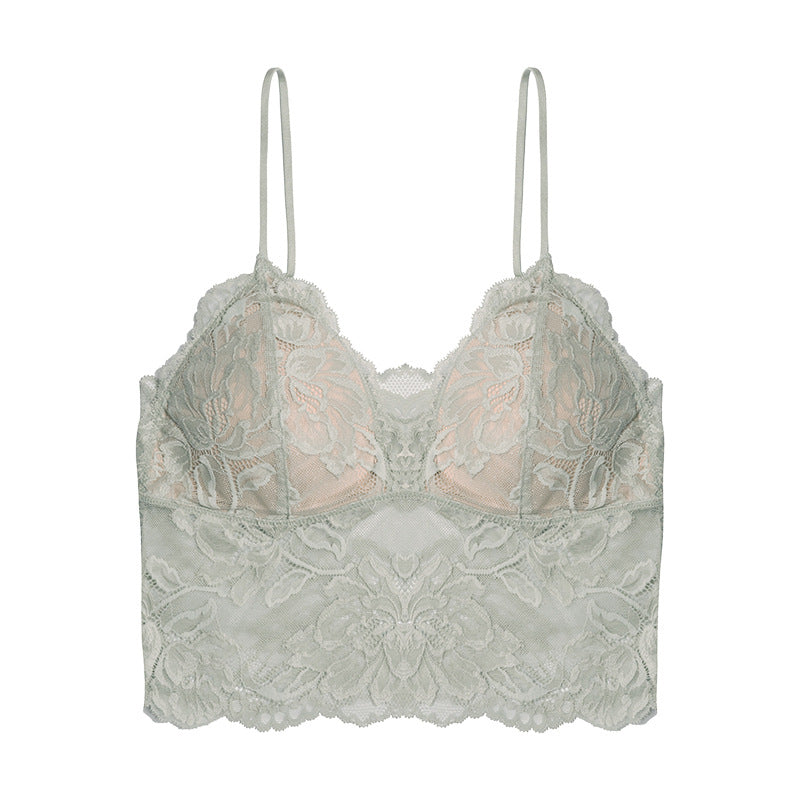 Sexy Lace Women's Halter Bra Cover Set No Underwire Girls Thin Underwear Triangle Cup