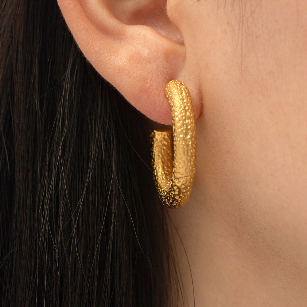 5pcs Accessories 18K Gold Plated C-Shaped Stainless Steel Earrings New Fashion All-In-One Earrings