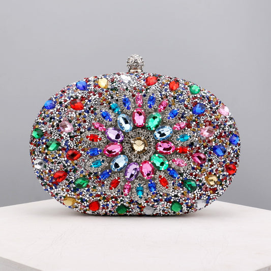 Diamond-Encrusted Bag Dress Diamond-Encrusted Dinner Bag Women's Wedding Cheongsam All-Match Banquet Evening Clutch Bag