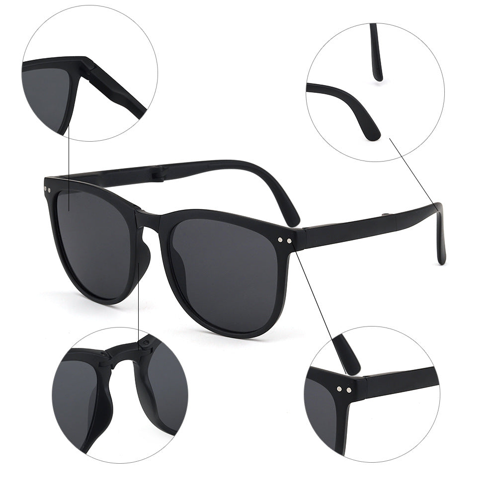 5 pairs UV400 Uv Sunscreen Sunglasses For Men Convenient Oval Frame Sunshade Folding Sunglasses For Women Polarizer