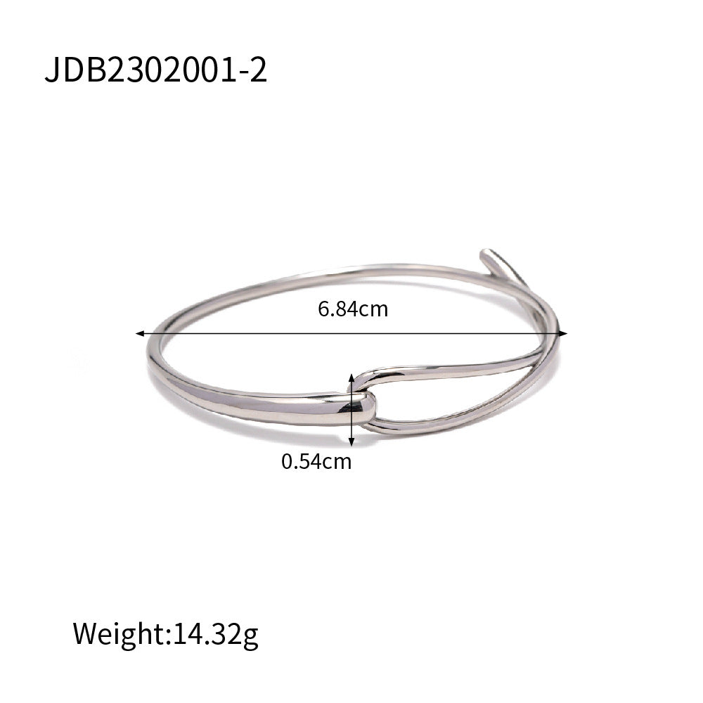 5pcs Fashion Style Design Simple 18K Gold Stainless Steel Bracelet Hand Jewelry Electroplated Women's Hand Jewelry