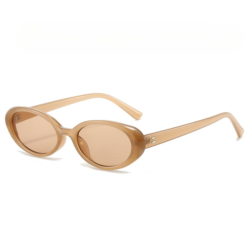 5 pairs Uv Protection Retro Oval Small Frame Sunglasses Women's Trend Hot Sunglasses