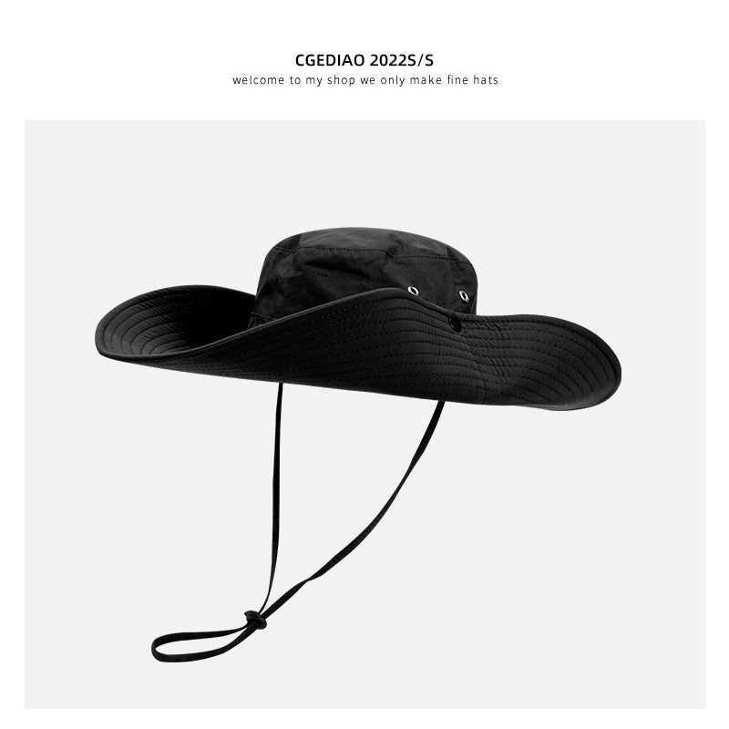 Western Cowboy Hat Female Summer Big Brimmed Day Fisherman Hat Sun Protection Outdoor Beach Tour Hiking Hat Male